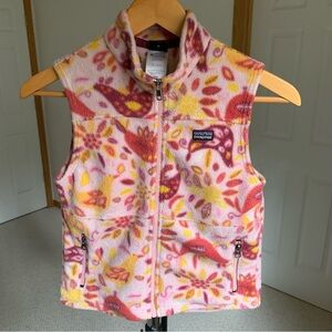 Vintage Patagonia Fleece Floral Pattern Vest Kids Small 8